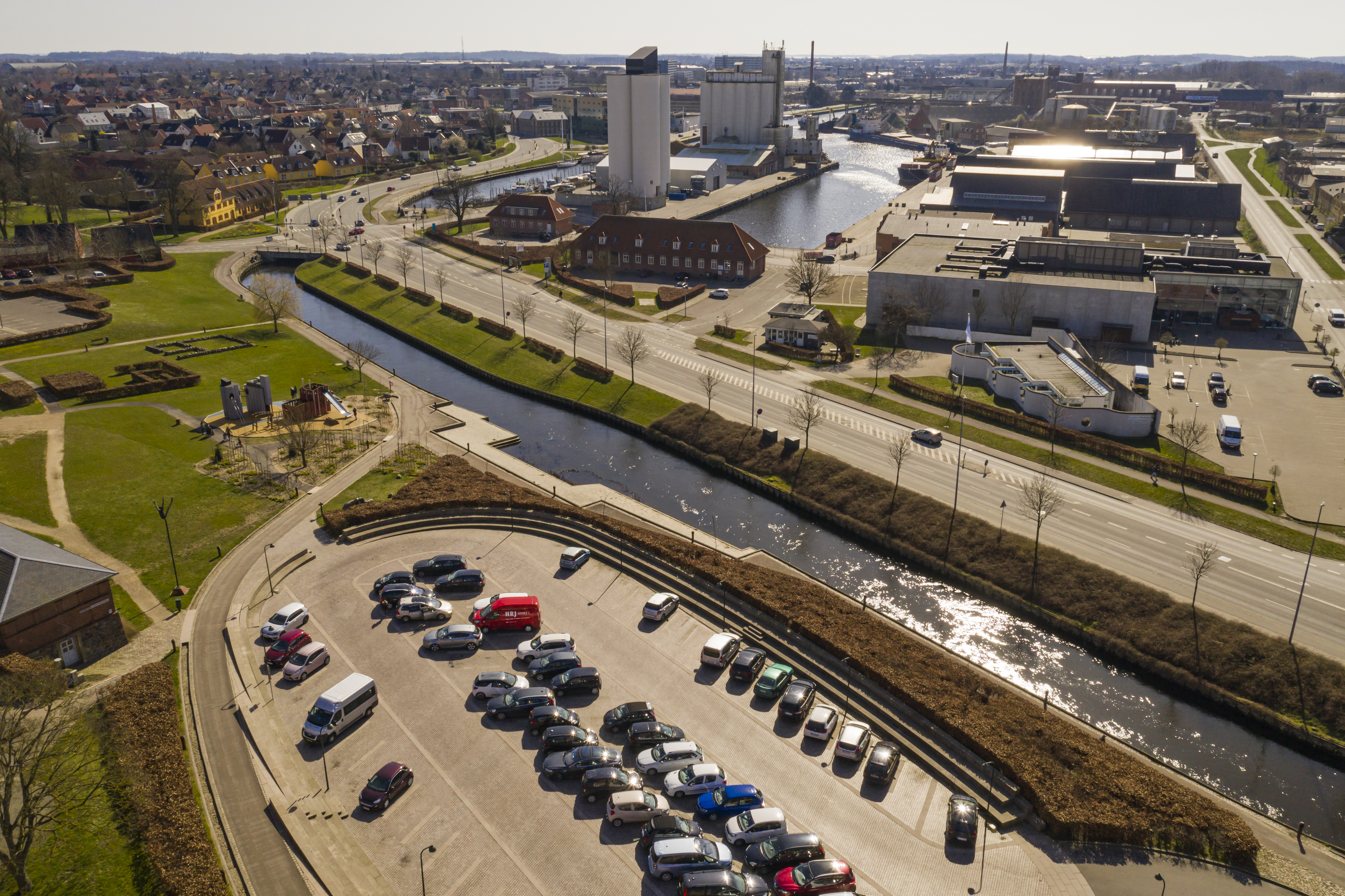 Luftfoto af Bredstrædeparkeringen